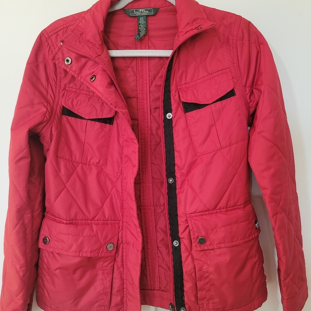 L-RL Women's Red Quilted Jacket - Picture 8 of 16